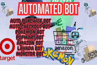 develop auto checkout bot pokemon bot auto purchase bot target bot shopping bot