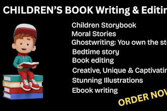 do children book story writing, kids ebook ghost writer