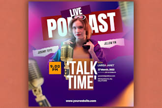 design custom podcast covers and promotional graphics for your show