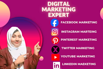 be social media marketer and digital marketing expert with professional experien