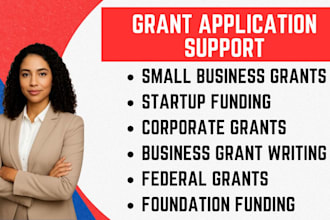 handle grant research, applications, proposals, business plans, and pitch decks
