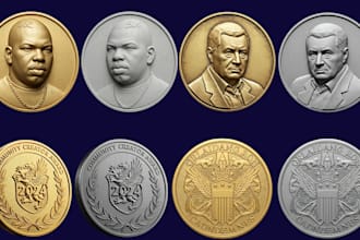 sculpt 3d coin medallion bas relief challenge coin pendant cnc for 3d printing