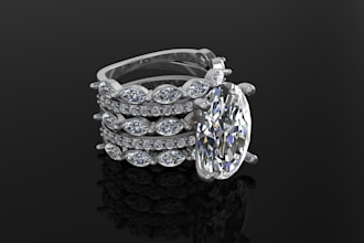 do custom 3d jewelry designing and rendering