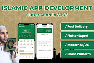develop islamic mobile app in flutter for android and ios
