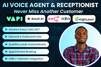 build ai voice agent, ai receptionist with vapi, retell ai, ghl, n8n automation