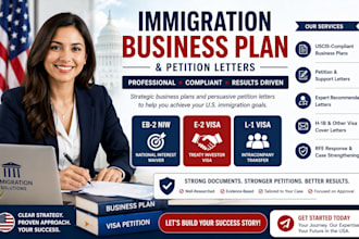write immigration business plan petition letter for eb2 niw e2 l1 visa