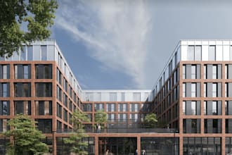 restructure modern office building,workspace layout, commercial business complex