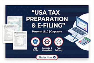 prepare and e file USA tax returns for personal, llc and corporate