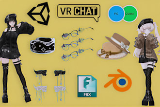design vrchat avatar clothing accessories 3d rigging PC quest anime cosplay