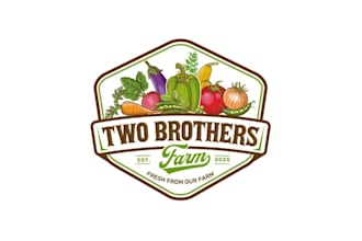 design gardening, ranch, field, farm, plants, organic logo