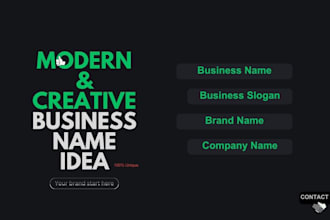 create a unique business name, brand name and catchy slogans