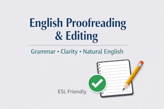 proofread and edit your english or spanish text for grammar and clarity