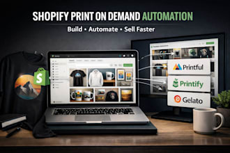 set up and automate shopify print on demand with printiful, printify, and gelato