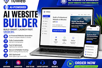build a fast ai wordpress website using 10web, design and optimize