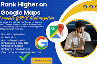 setup and optimize your gmb profile for map ranking, local seo, gmb citation