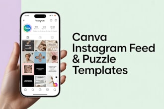 design aesthetic canva instagram templates and puzzle feed for your brand