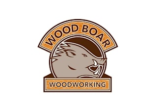design best quality a wood boar woodworking logo