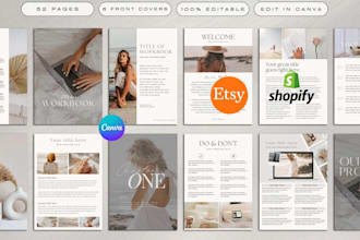 design etsy and shopify listing mockup canva template, editable ebook journal