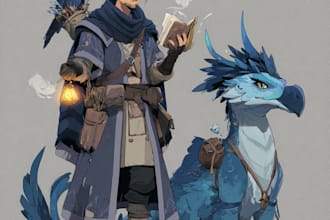 draw dnd character design and illustration