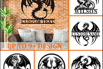 make high resolution dragon metal logo within 24 hours