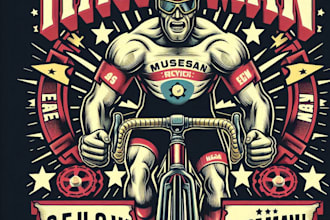 design high quality cycling sport mascot logo with t shirt design