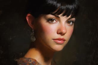 draw realistic digital oil portrait painting