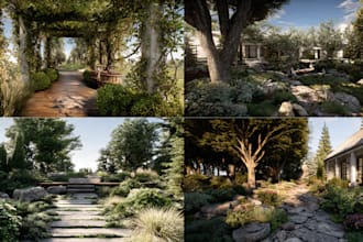draw the landscape illustration or concept art