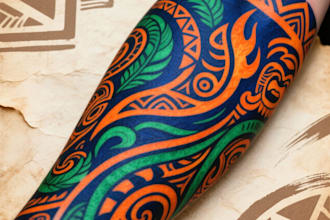 do a spiritual tribal tattoo art with custom pattern