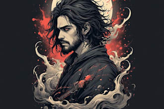 draw creepy dark art illustration with deep details