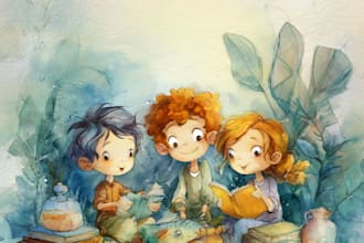 christmas children book illustration, bible illustration