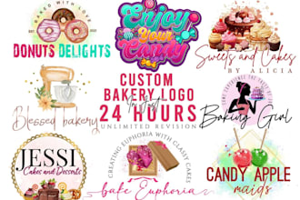 create unique boutique branding, cake shop, bakery logo design