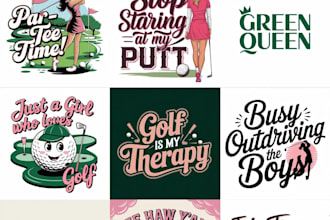 make hand drawn golf logo for your company