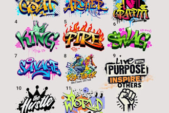 create custom t shirt graffiti logo design