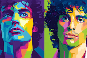 do vibrant and stylish wpap portraits
