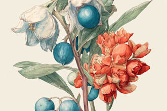 paint water colour botanical illustrations