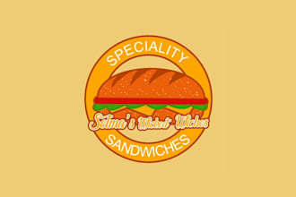 make amazing fun edgy logo for wicked wiches  sandwish