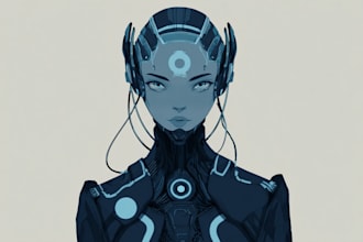 draw a fantasy sci fi art, fantasy sci fi character illustration