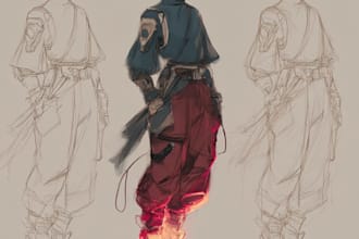 sketch of your character sci fi fantasy cyberpunk