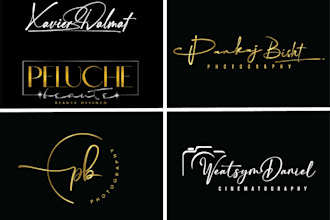 design artistic signature handwritten scripted logo or autograph