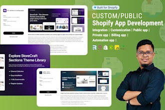 be your expert shopify app developer for custom or public apps