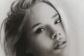 draw a handmade charcoal portraits from your photos