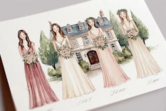 design watercolor wedding venue, save the date, invitation