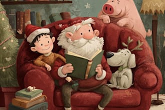 chrismas children book illustration holiday kids