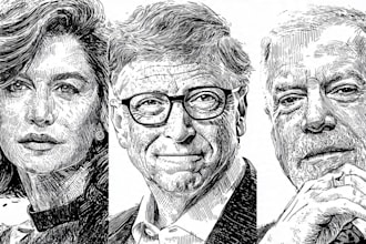 draw a hedcut wsj portrait style from photo