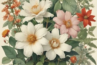 make a beautiful botanical or floral illustration