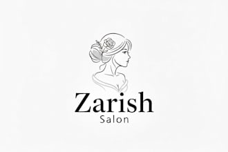 design a minimalist feminine beauty salon and hair salon logo