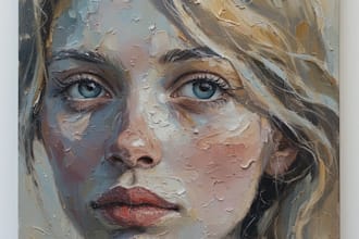paint a portrait into painting with oil painting