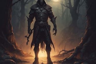 do dark fantasy art horror illustrations in a style