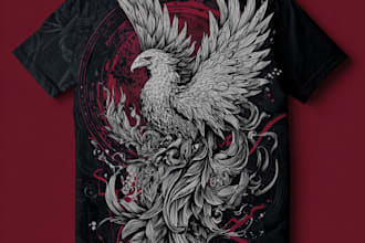 creat bulk trending t shirt designs for printful or printify