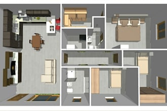 make a 2d floor plan with furniture placement